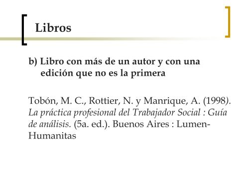 Citas y referencias bibliogrÃ¡ficas - Facultad de Trabajo Social