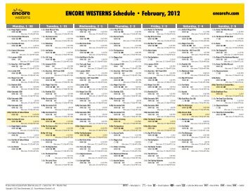 ENCORE WESTERNS Schedule - February, 2012 - Starz