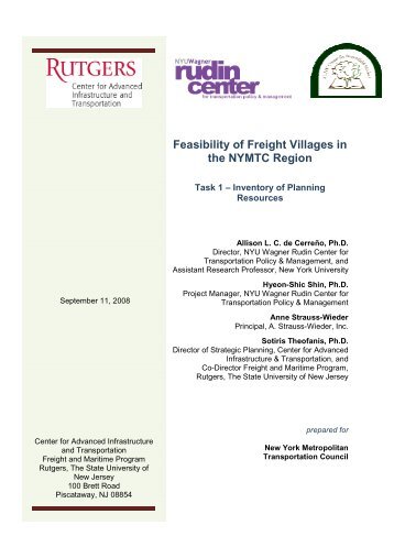 Feasibility of Freight Villages in the NYMTC Region - New York ...