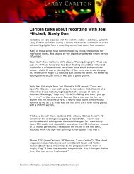 Carlton talks about recording with Joni Mitchell ... - Larry Carlton