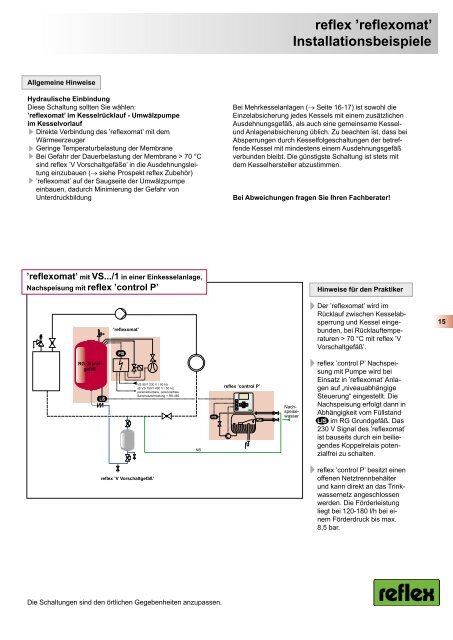 reflex 'reflexomat' kompressorgesteuerte Druckhaltestation