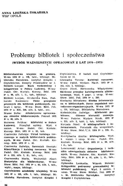 WojewÃ³dzka BiblioÅeka Publiczna - Bibliotekarz Opolski