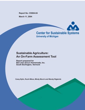 Sustainable Agriculture: An On-Farm Assessment Tool - Center for ...