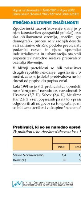 Popisi na Slovenskem 1948-1991 in Popis 2002 - StatistiÄni urad ...