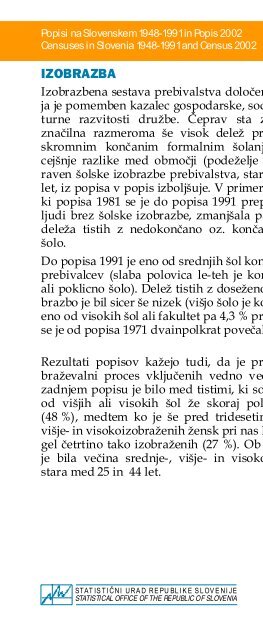 Popisi na Slovenskem 1948-1991 in Popis 2002 - StatistiÄni urad ...