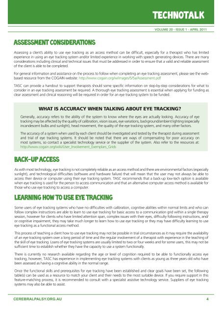 Eye Tracking Technology - Cerebral Palsy Alliance