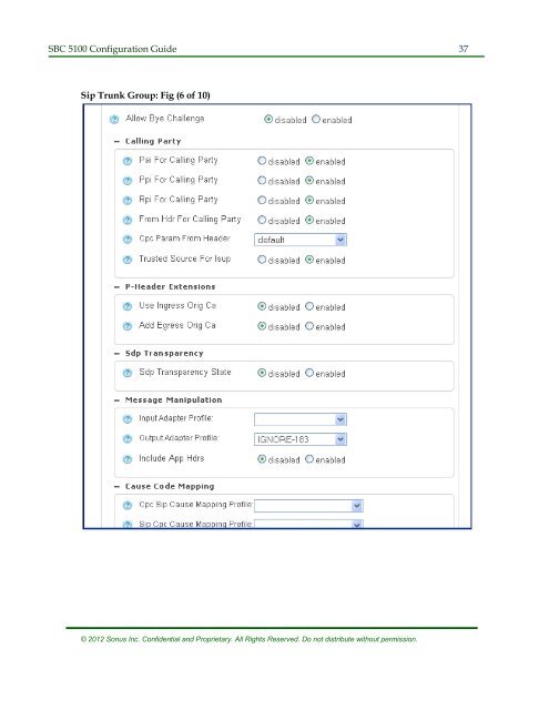 SBC 5100 Configuration Guide - Sonus Networks