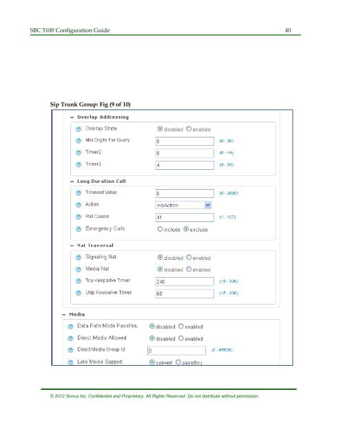 SBC 5100 Configuration Guide - Sonus Networks