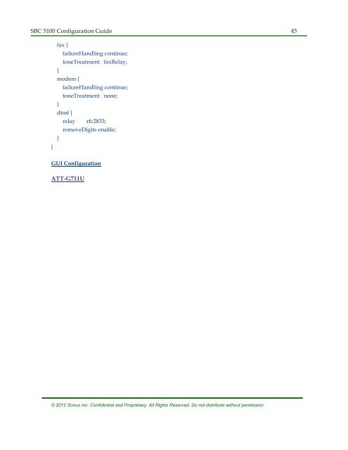 SBC 5100 Configuration Guide - Sonus Networks