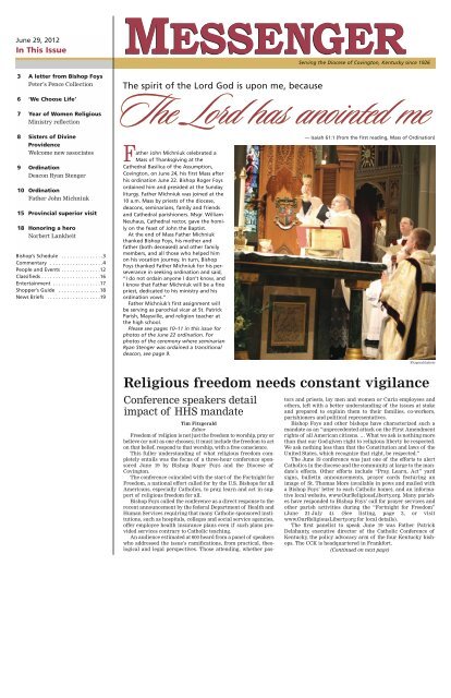 New Liturgical Movement: A Mass of Thanksgiving for Ordination, Sunday June  21, in Louisville, Kentucky