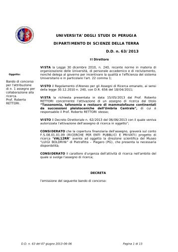 Universit degli Studi di Perugia - Università degli Studi di Perugia