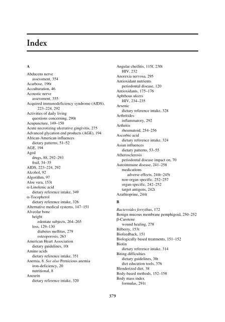 Nutrition and Oral Medicine (Nutrition and Health)