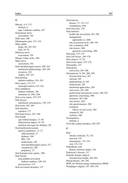 Nutrition and Oral Medicine (Nutrition and Health)