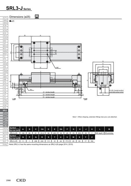 SRL3 Rodless cylinder - CKD