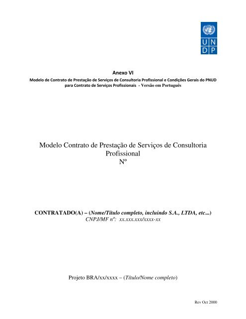 Modelo Contrato de Prestação de Serviços de Consultoria ... - Pnud