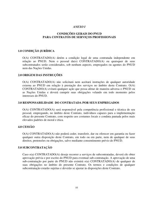 Modelo Contrato de Prestação de Serviços de Consultoria ... - Pnud