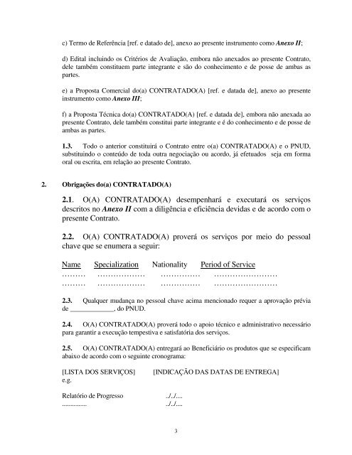 Modelo Contrato de Prestação de Serviços de Consultoria ... - Pnud