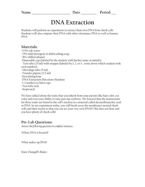 extraction experiment lab report