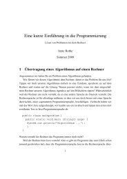 Eine kurze EinfÂ¨uhrung in die Programmierung - Hochschule Bonn ...