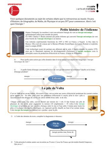 pdf : ActivitÃ©s Ã  faire avant la visite - MusÃ©e des arts et mÃ©tiers