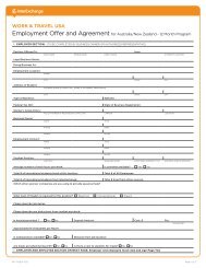 Work & Travel Employment Agreement - InterExchange