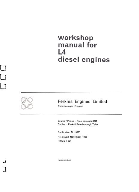 PERKINS DIESEL ENGINE P3 P4 P6 WORKSHOP SERVICE MANUAL 