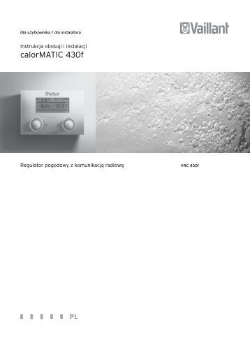 instrukcja instalacji calorMATIC 430f (1.12 MB) - Vaillant