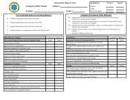 Elementary Report Card Lexington Public Schools Student: Grade: 1 ...