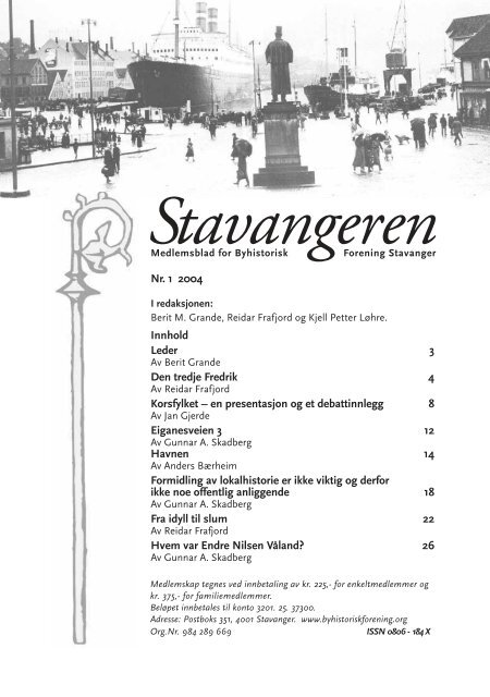 Stavangeren 1-2004.pdf - Byhistorisk forening