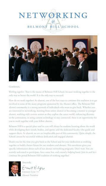 Alumni Networking Newsletter - Belmont Hill School