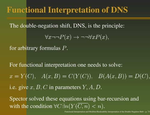 Functional Interpretation and Modified Realizability Interpretation of ...