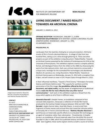 living document / naked reality towards an archival cinema - ICA