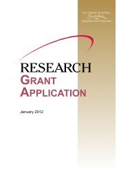 Grant Application - Dr. Stirling McDowell Foundation for Research ...