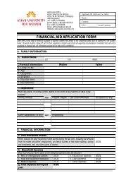 FINANCIAL AID APPLICATION FORM - Asian University for Women