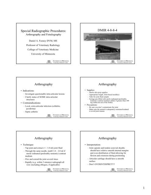 Special Radiographic Procedures: DMIR 4-8-8-4 Arthrography ...