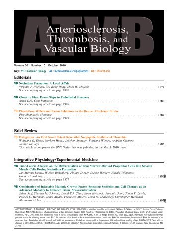 Table of Contents (PDF) - Arteriosclerosis, Thrombosis, and ...