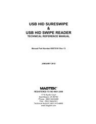 USB HID Swipe Reader, Technical Reference Manual - MagTek