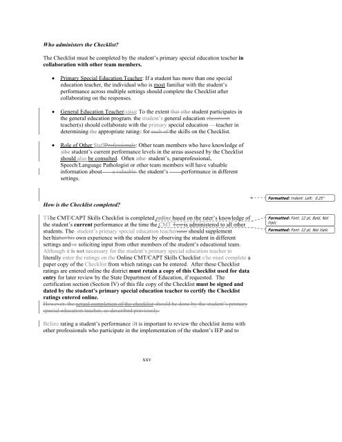 CMT-CAPT Skills Checklist Technical Manual. - NAAC