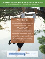 Why CARE: Why KEMPE: - Kempe Children's Center