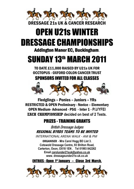 OPEN U21s WINTER DRESSAGE CHAMPIONSHIPS