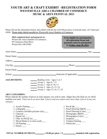 YOUTH ART and CRAFT EXHIBITS APPLICATION FORM