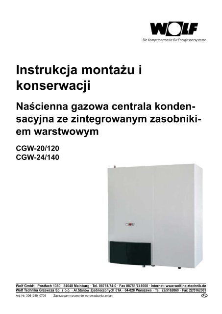 Instrukcja montazu i konserwacji CGW PL 3061240_0709 - Wolf