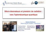 Micro-rÃ©sonateurs et pression de radiation : vers l'optomÃ©canique ...