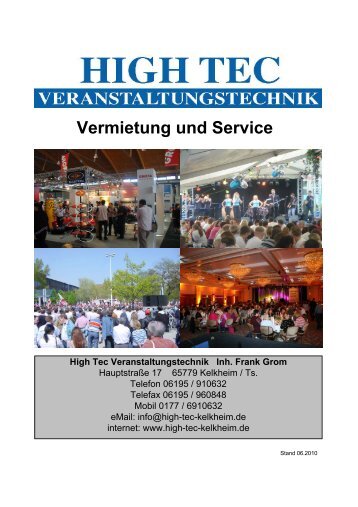 Vermietung Und Service - High Tec Veranstaltungstechnik