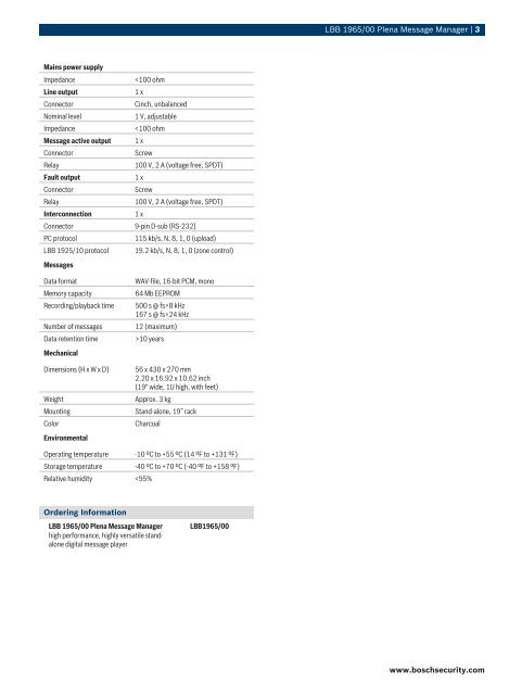 LBB 1965/00 Plena Message Manager - WES Components