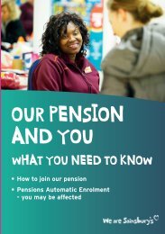 OUR PENSION AND YOU - Sainsbury's pensions website