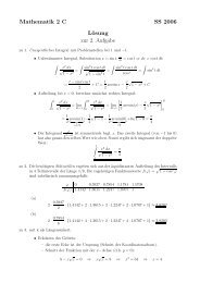 Mathematik 2 C SS 2006 Lösung zur 2. Aufgabe