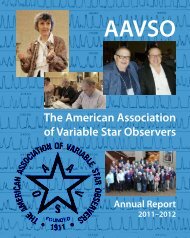 The American Association of Variable Star Observers - AAVSO