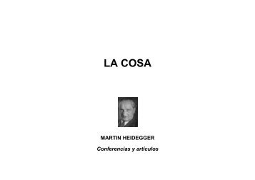 Heidegger - La Cosa