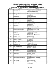 Admission to DMLT Course 2012-13 Select List for Admission (15 ...